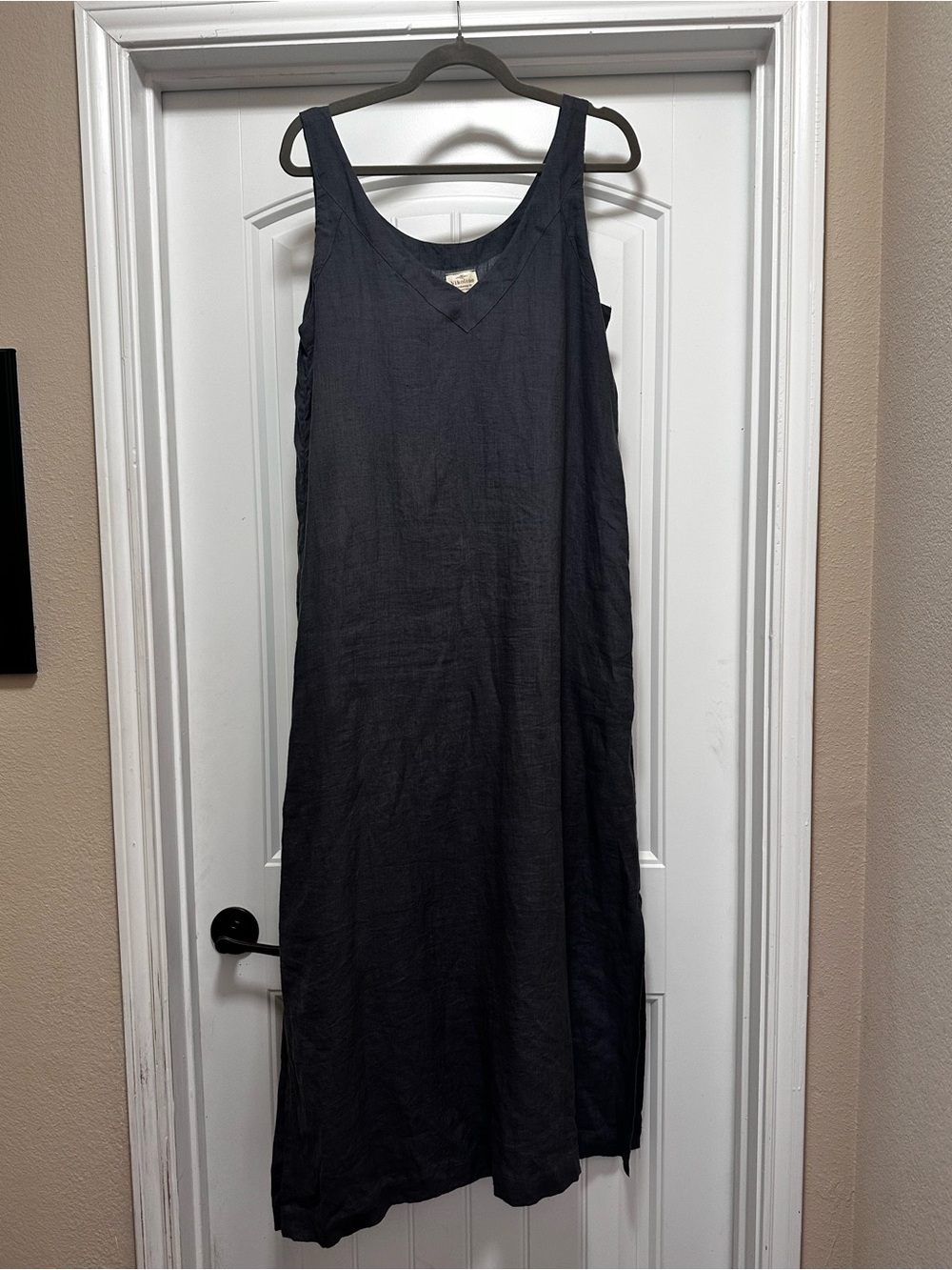 Vikolino Women's Sleeveless gunmetal Linen Maxi Dress